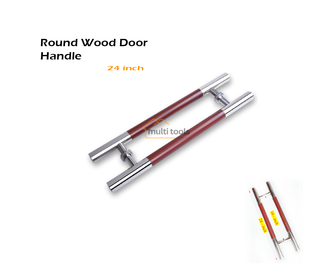 24 Inch Round Wood Door Handle